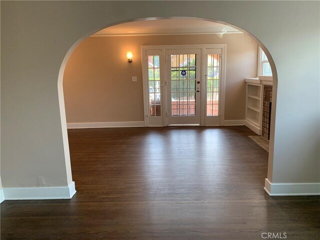 interior space featuring dark wood-type flooring