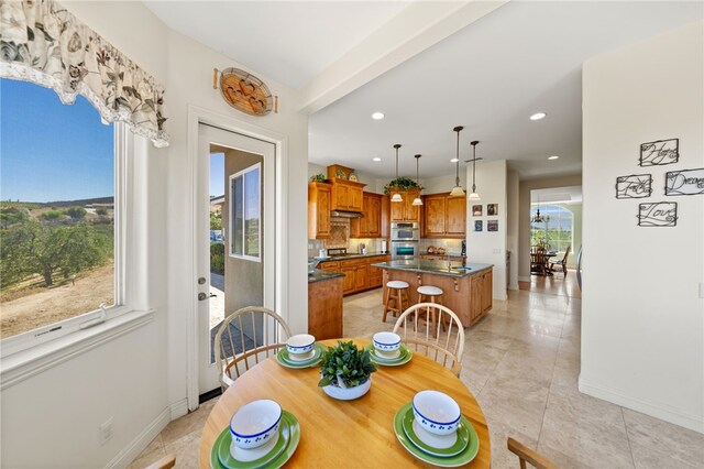 view of dining space