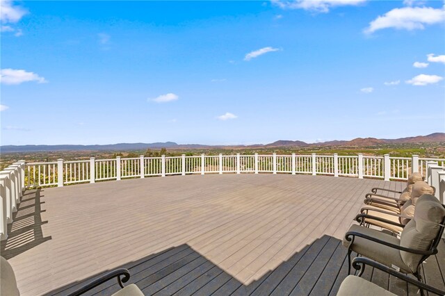 deck featuring a mountain view