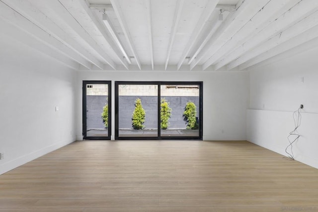 unfurnished room featuring light wood-type flooring