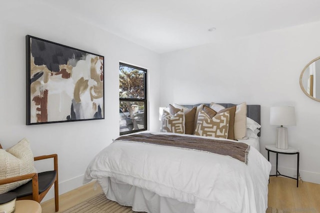 bedroom featuring light hardwood / wood-style flooring