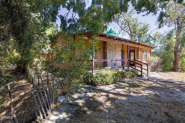 view of front of house with covered porch