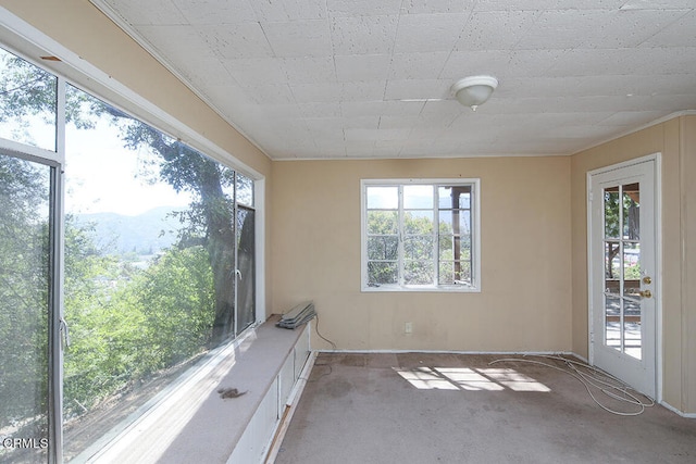 view of unfurnished sunroom