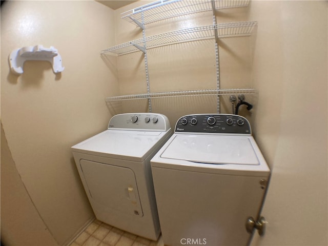 laundry area featuring washer and dryer