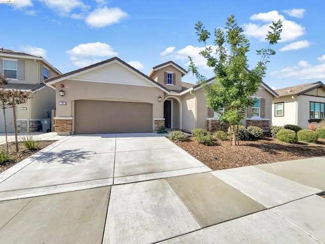 view of front of house with a garage