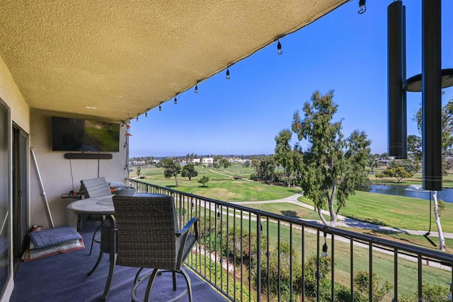 balcony with a water view