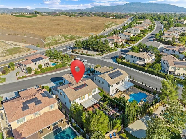 bird's eye view featuring a mountain view