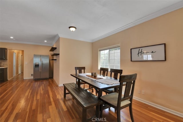 191 Hazel St, Gridley, CA 95948 - dining area featuring wood finished floors, ornamental molding, baseboards, and recessed lighting