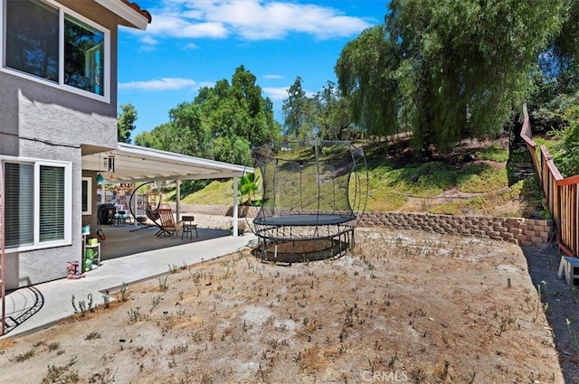 view of yard featuring a patio area and a pergola