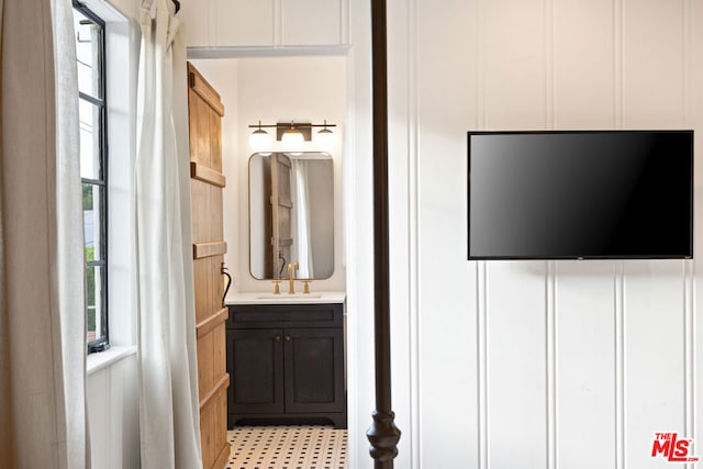 bathroom with vanity and a wealth of natural light