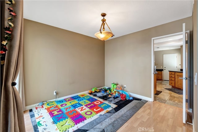 bedroom featuring light hardwood / wood-style flooring