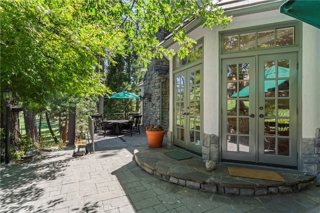 view of patio with french doors