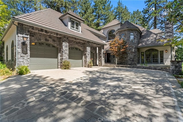 view of front of house with a garage