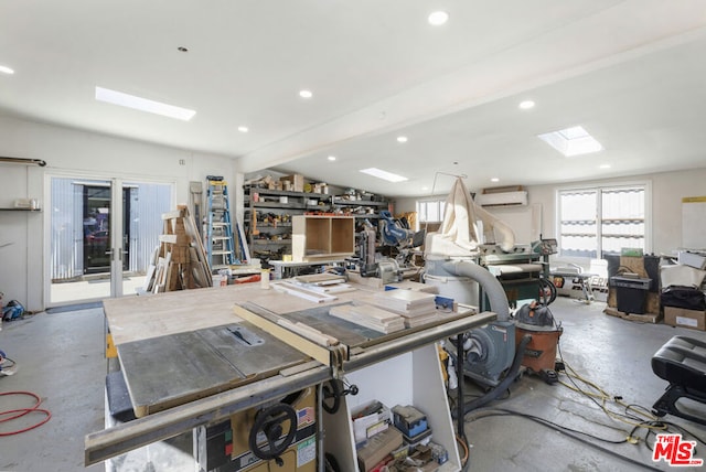 interior space with an AC wall unit