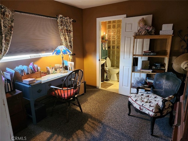 view of carpeted office