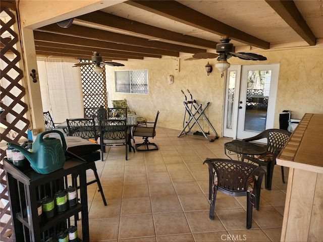 view of patio / terrace featuring ceiling fan