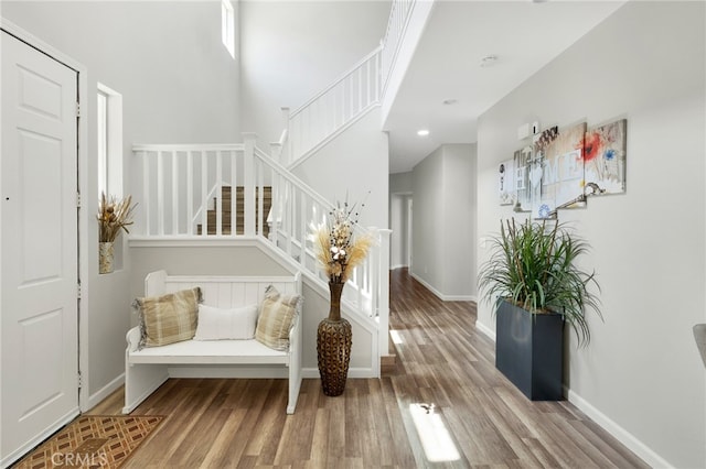 interior space with hardwood / wood-style flooring