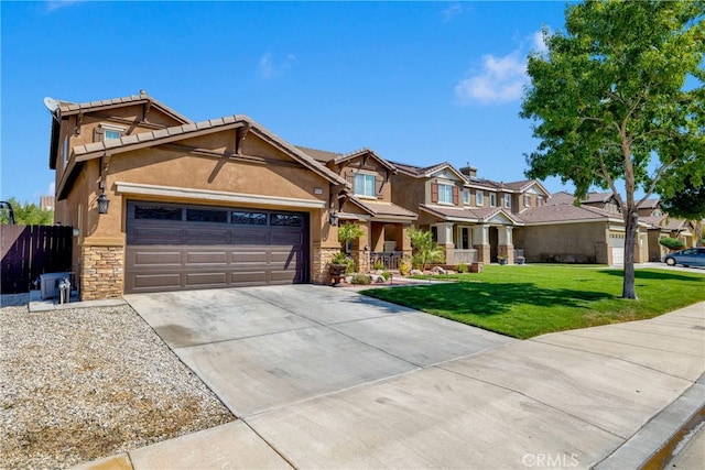 view of front of property with a front lawn