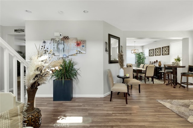 interior space featuring hardwood / wood-style flooring