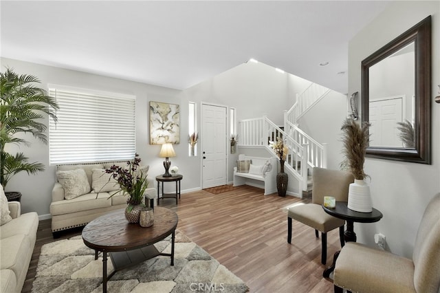 living room featuring hardwood / wood-style flooring