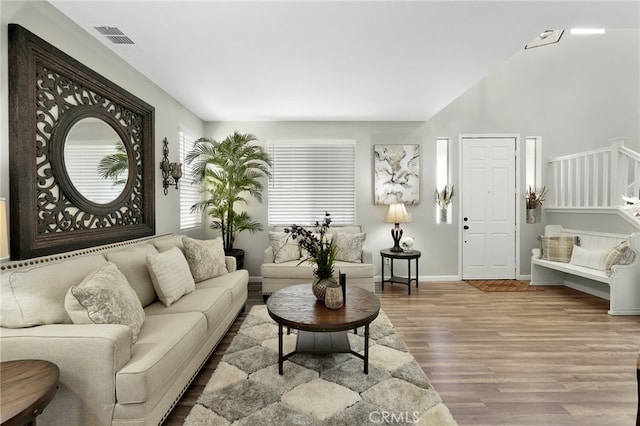 living room featuring hardwood / wood-style floors