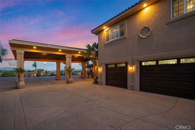 view of front of house with a garage