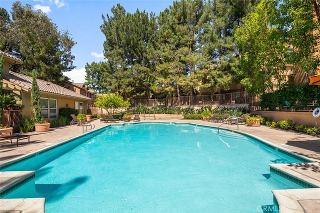 view of pool with a patio area