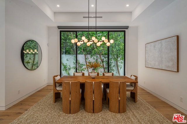 dining room featuring light hardwood / wood-style floors and a wealth of natural light