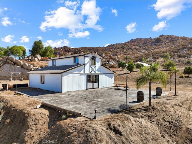 exterior space with a mountain view