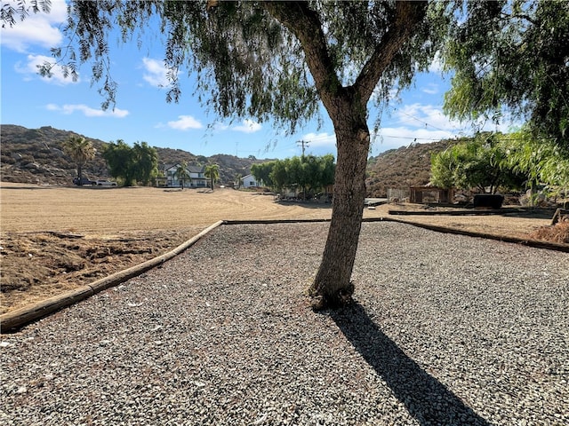 view of yard featuring a mountain view