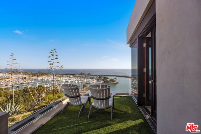 balcony with a water view