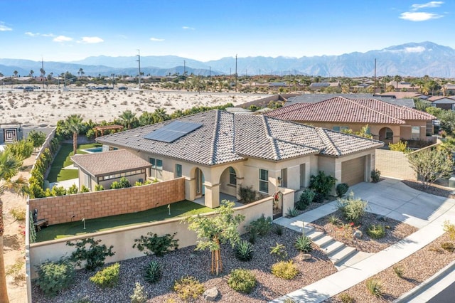 bird's eye view featuring a mountain view