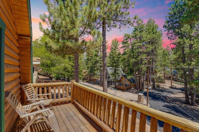 view of deck at dusk