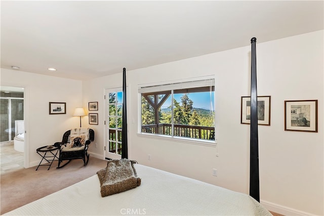 sitting room with light colored carpet