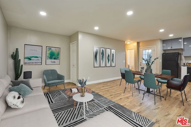 living room featuring light hardwood / wood-style floors