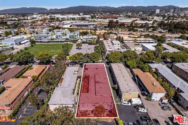 bird's eye view with a mountain view