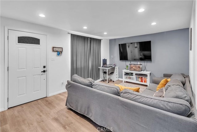 living room featuring light hardwood / wood-style flooring