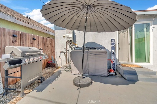 view of patio with grilling area