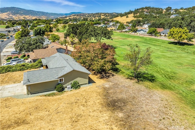 aerial view featuring a mountain view