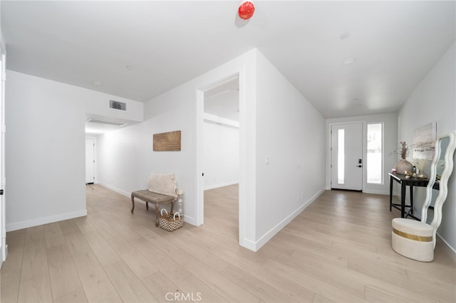 foyer entrance featuring light hardwood / wood-style floors