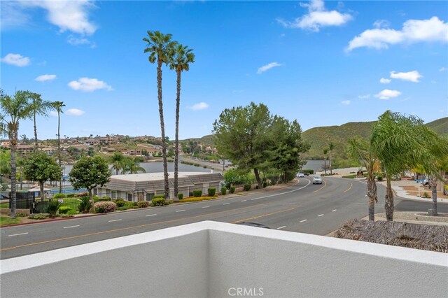 view of street with a mountain view