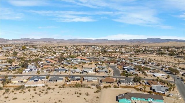 bird's eye view with a mountain view