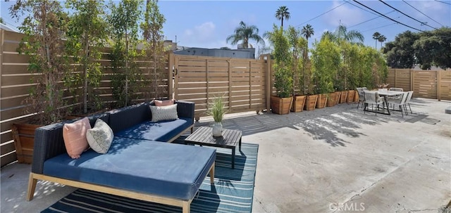 view of patio with outdoor lounge area