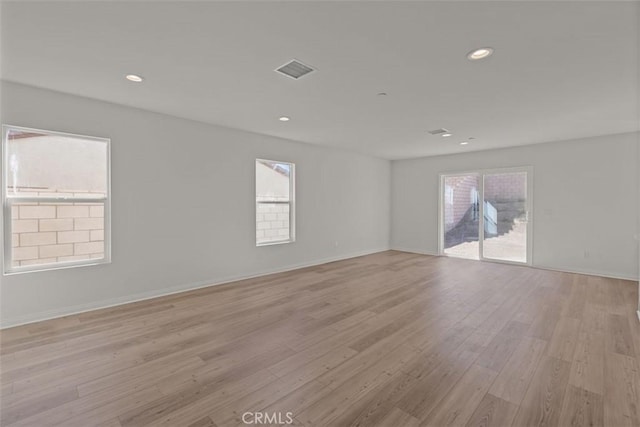 empty room featuring light wood-type flooring