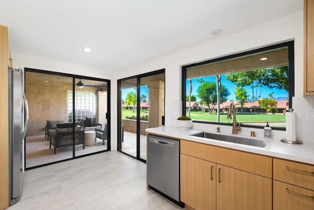 kitchen with stainless steel appliances and sink