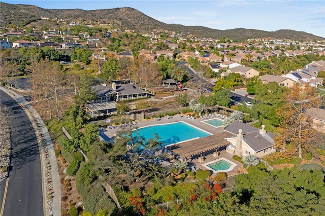 aerial view featuring a mountain view