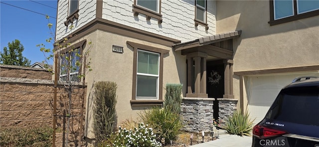 view of home's exterior featuring a garage