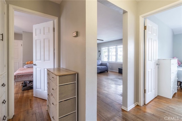 hallway featuring light hardwood / wood-style floors