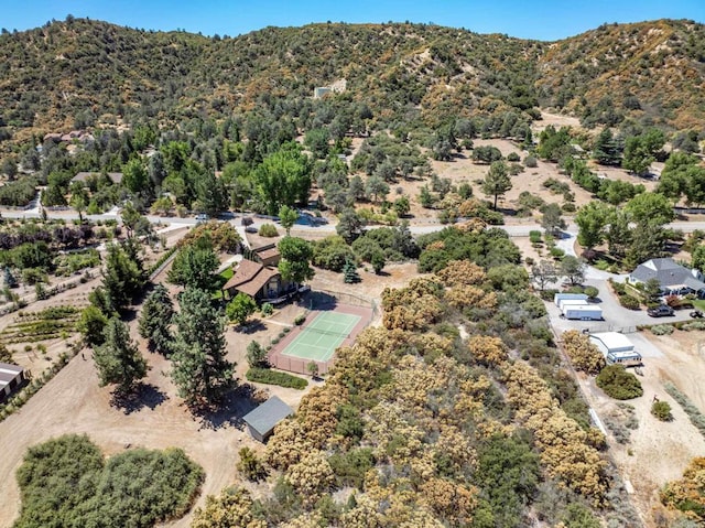 bird's eye view with a mountain view