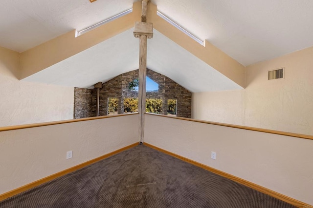 interior space with vaulted ceiling